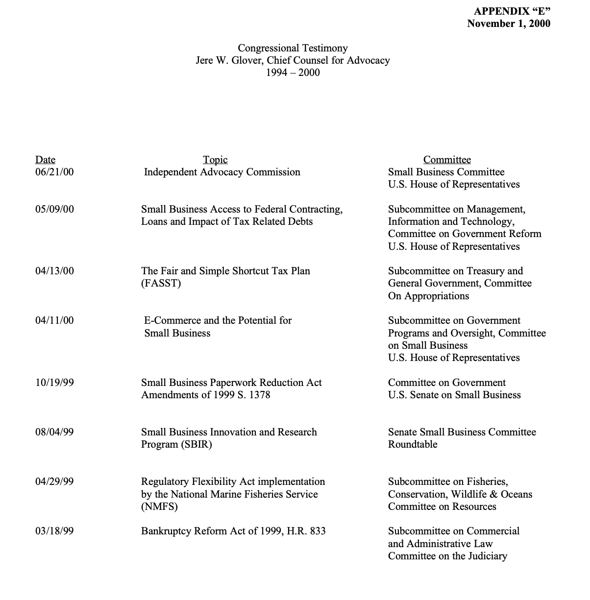 Certification & Hearings